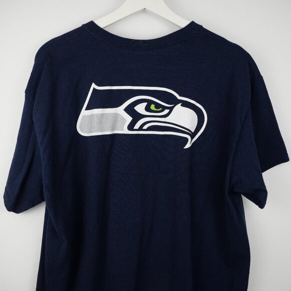 Seattle Seahawks T Shirt Mens Large Blue Short Sleeve Graphic NFL Team Apparel - Picture 6 of 12